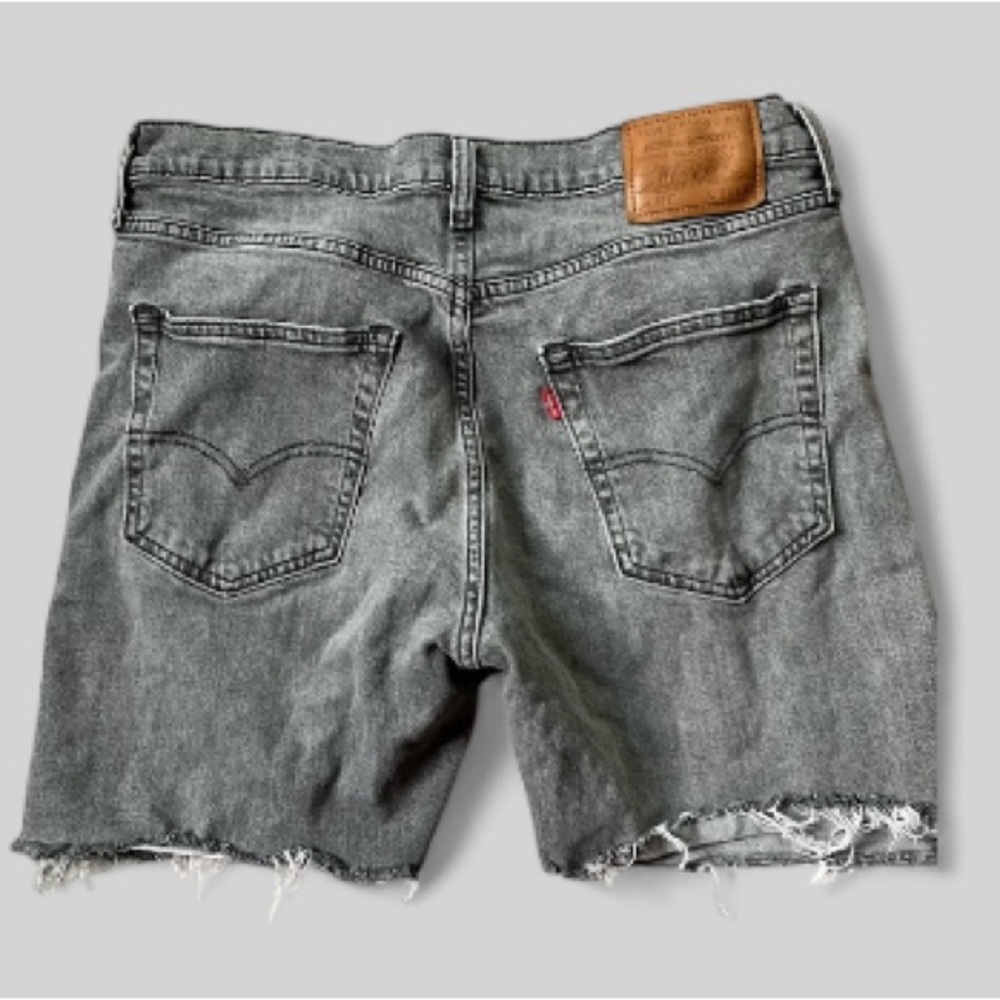 LEVI'S Premium Big E 512 34 Gray wash  Denim Shorts Cutoffs